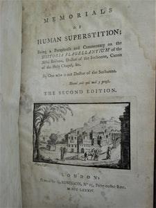 MEMORIALS OF HUMAN SUPERSTITION BY JEAN LOUIS DE LOLME 1784 LEATHER-BOUND