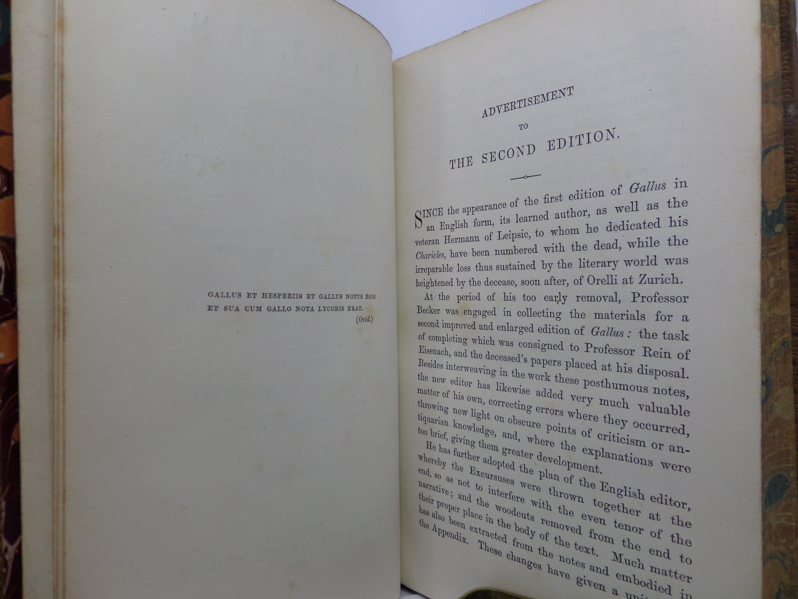 GALLUS OR ROMAN SCENES OF THE TIME OF AUGUSTUS 1873 W.A. BECKER FOURTH EDITION