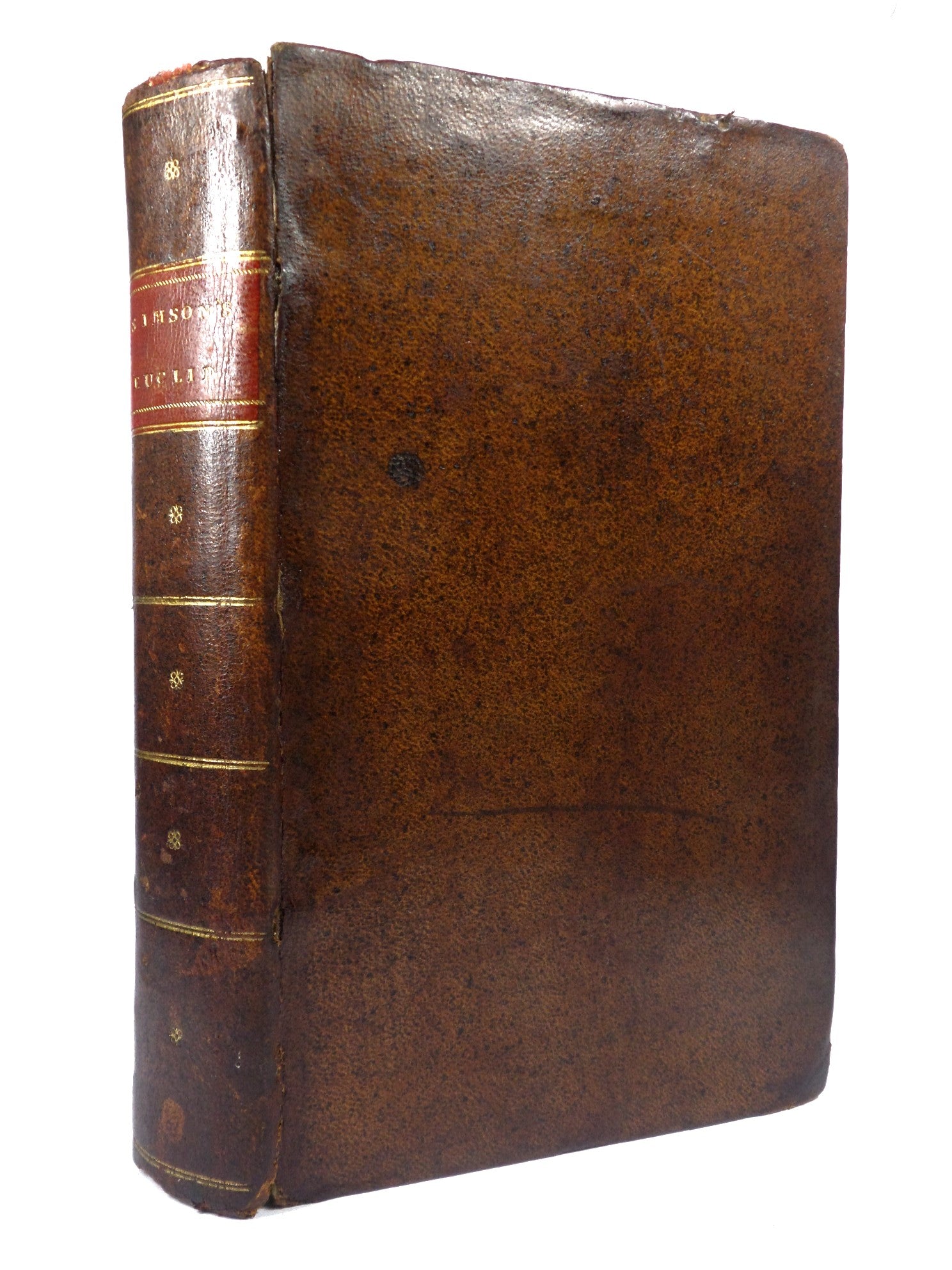 THE ELEMENTS OF EUCLID BY ROBERT SIMSON 1806 LEATHER BINDING