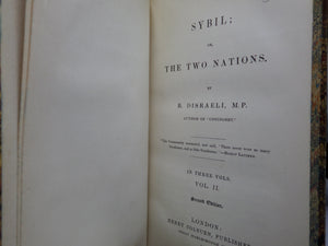 SYBIL; OR, THE TWO NATIONS BY BENJAMIN DISRAELI 1845 SECOND EDITION