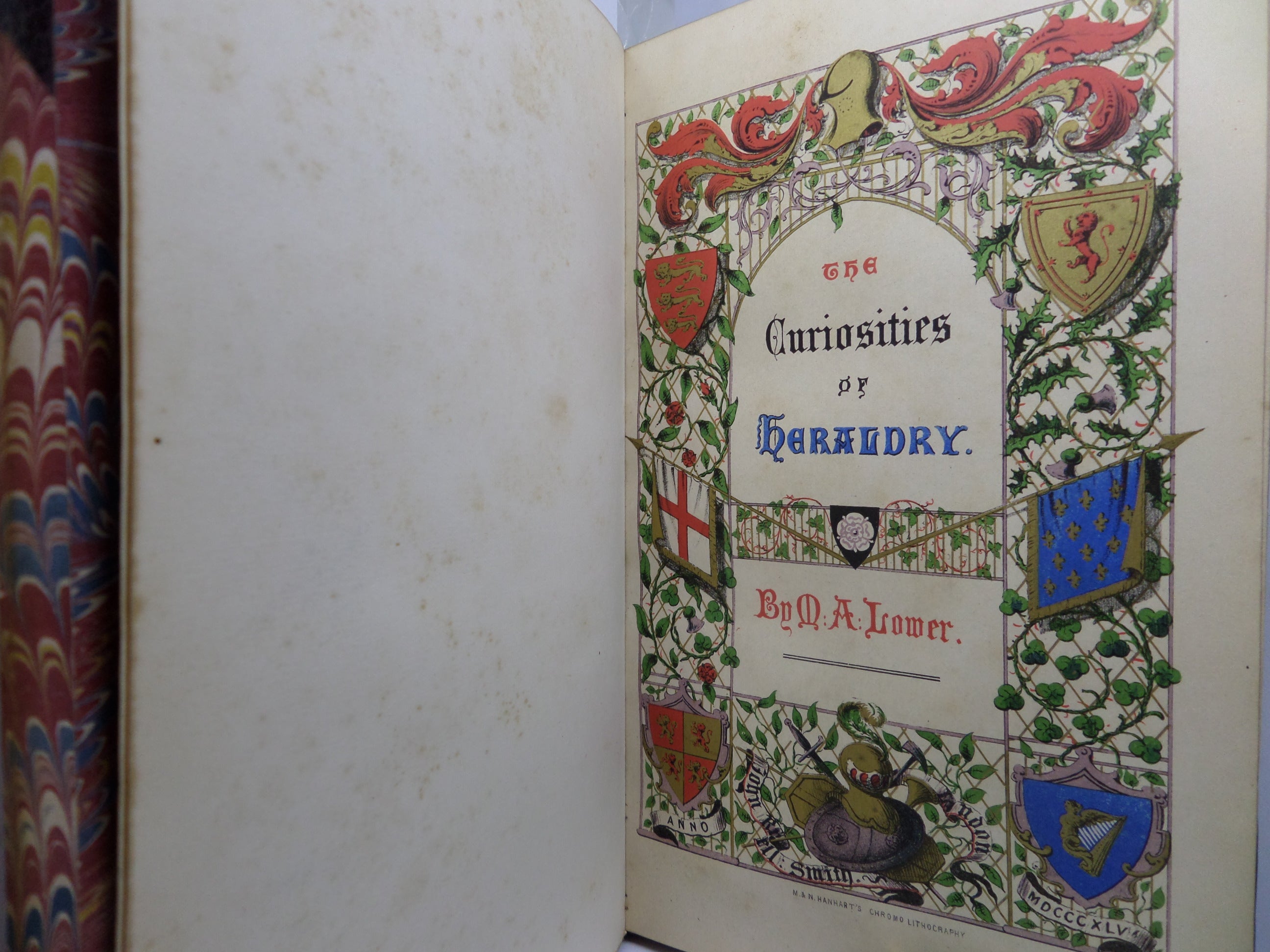 THE CURIOSITIES OF HERALDRY BY MARK LOWER 1845 ROGER DE COVERLY FINE BINDING