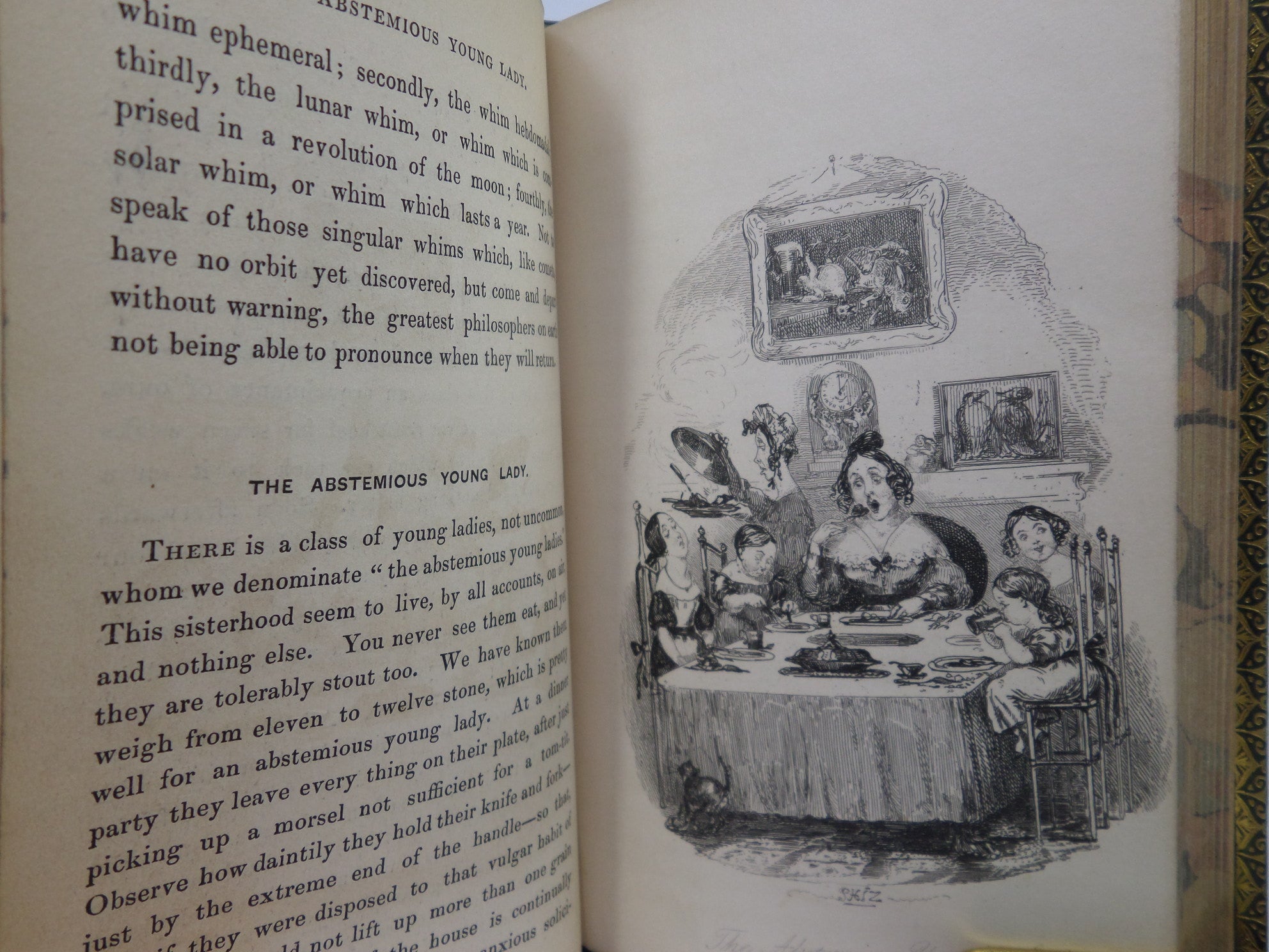 SKETCHES OF YOUNG LADIES & YOUNG GENTLEMEN 1837-1838 FINE LEATHER BINDING