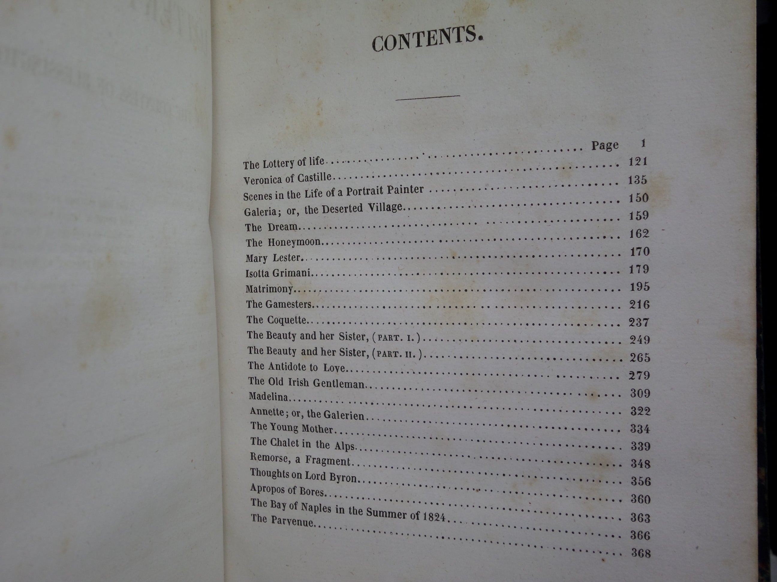 THE LOTTERY OF LIFE BY THE COUNTESS BLESSINGTON 1842 FIRST EDITION