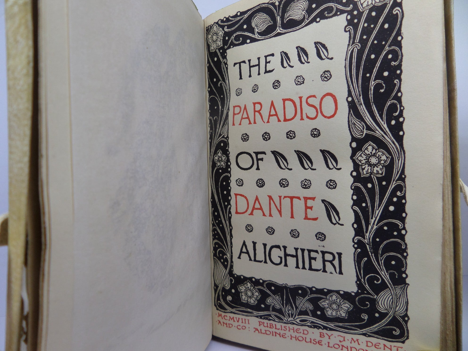 THE DIVINE COMEDY OF DANTE ALIGHIERI IN 3 VOLUMES GIANNINI HAND-PAINTED BINDINGS