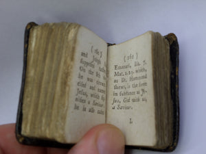 THE BIBLE IN MINIATURE 1780 LEATHER BINDING, ILLUSTRATED