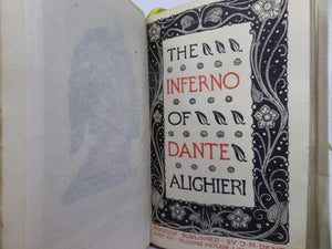 THE DIVINE COMEDY OF DANTE ALIGHIERI IN 3 VOLUMES GIANNINI HAND-PAINTED BINDINGS