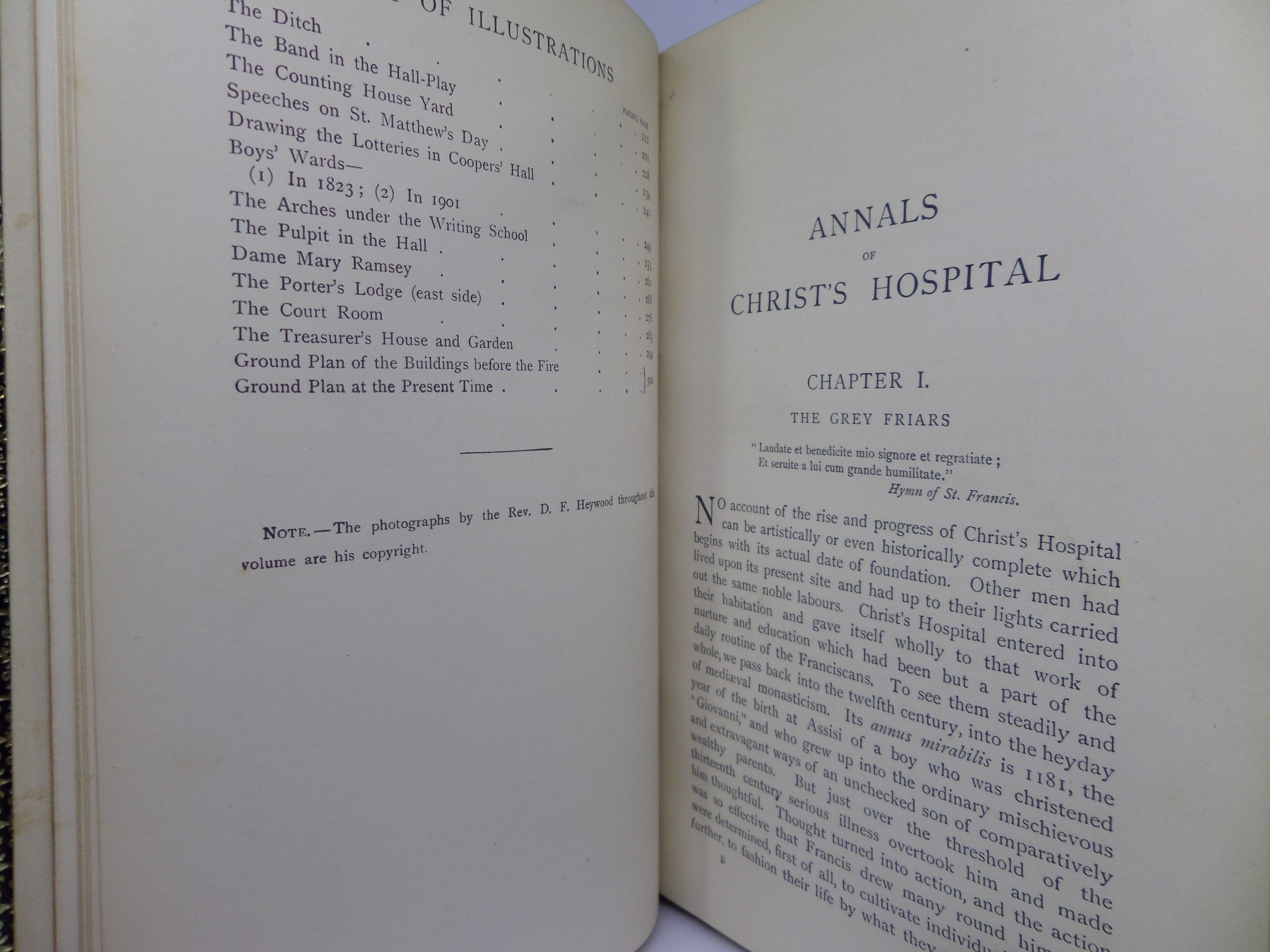 ANNALS OF CHRIST'S HOSPITAL BY E.H. PEARCE 1908 FINE LEATHER BINDING