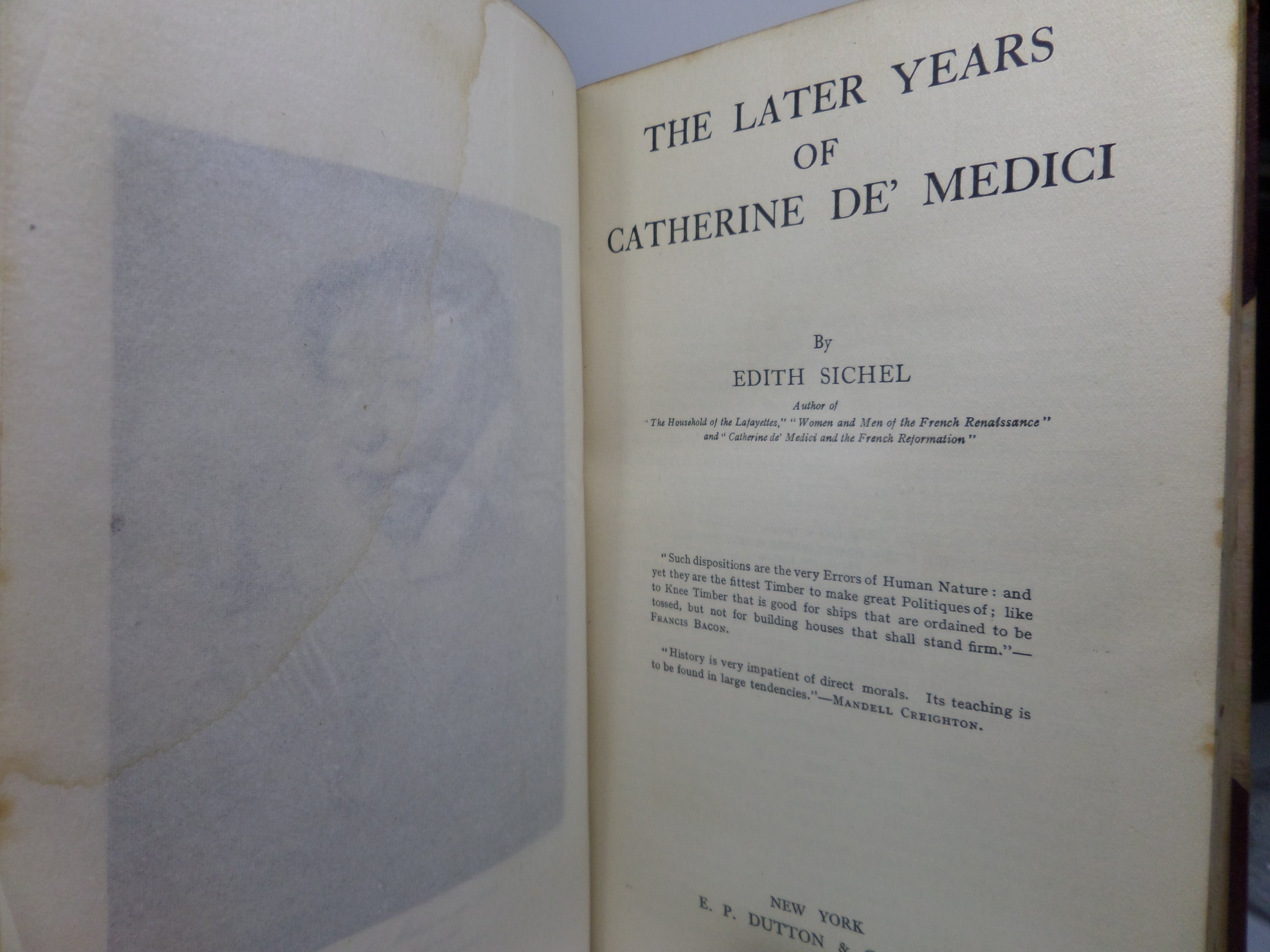 THE LATER YEARS OF CATHERINE DE MEDICI BY EDITH SICHEL 1908 FINE LEATHER BINDING