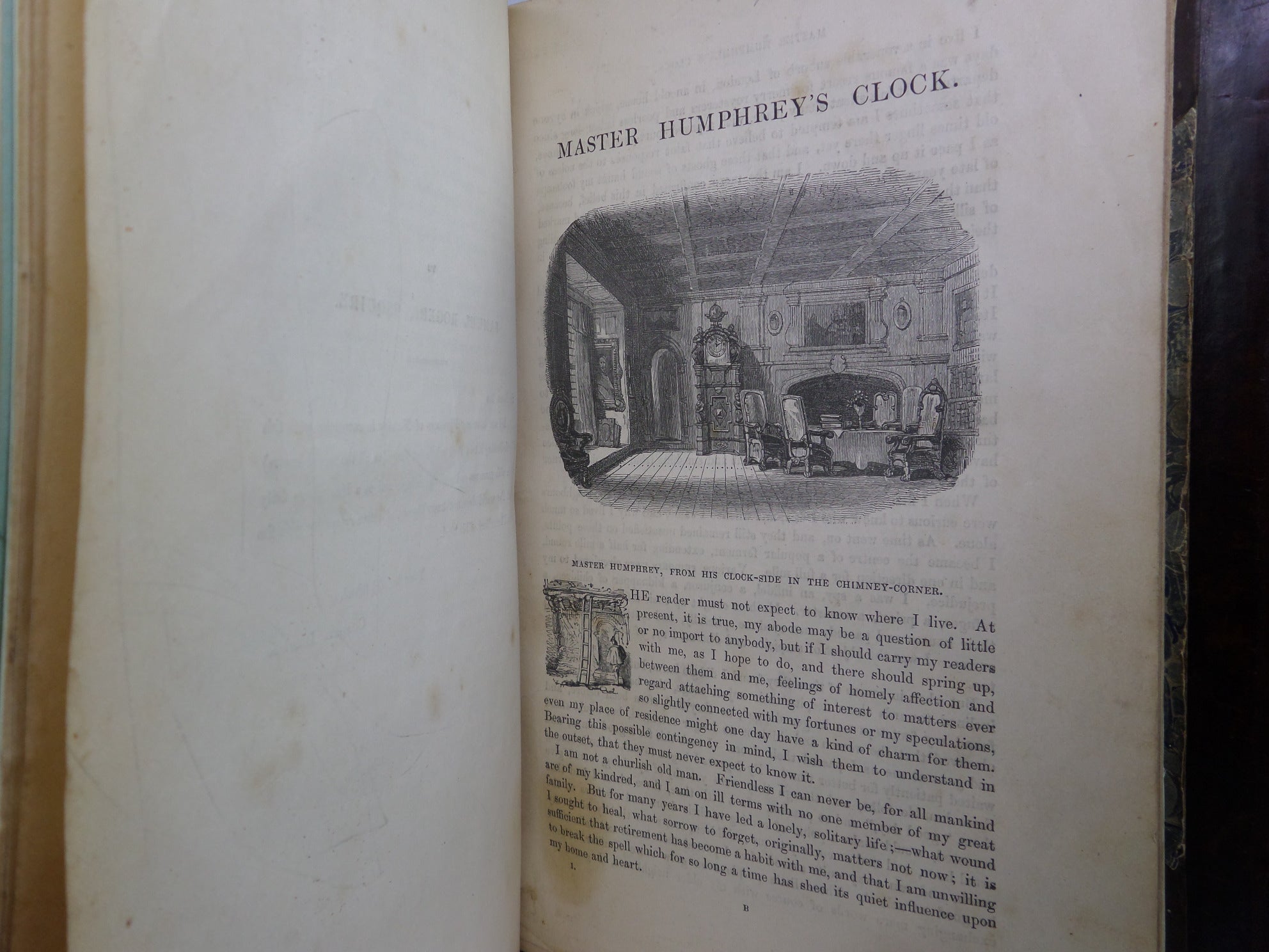 MASTER HUMPHREY'S CLOCK BY CHARLES DICKENS 1840-41 FIRST EDITION LEATHER BOUND