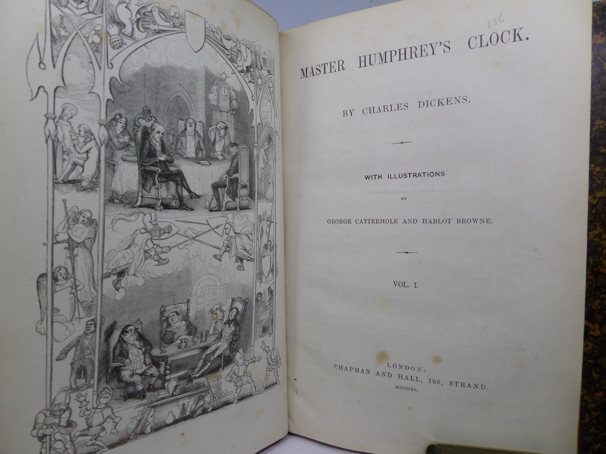 MASTER HUMPHREY'S CLOCK BY CHARLES DICKENS 1840-41 LEATHER BOUND FIRST EDITION