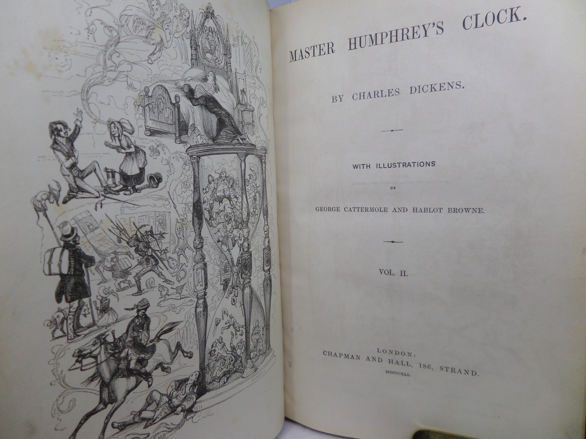 MASTER HUMPHREY'S CLOCK BY CHARLES DICKENS 1840-41 LEATHER BOUND FIRST EDITION