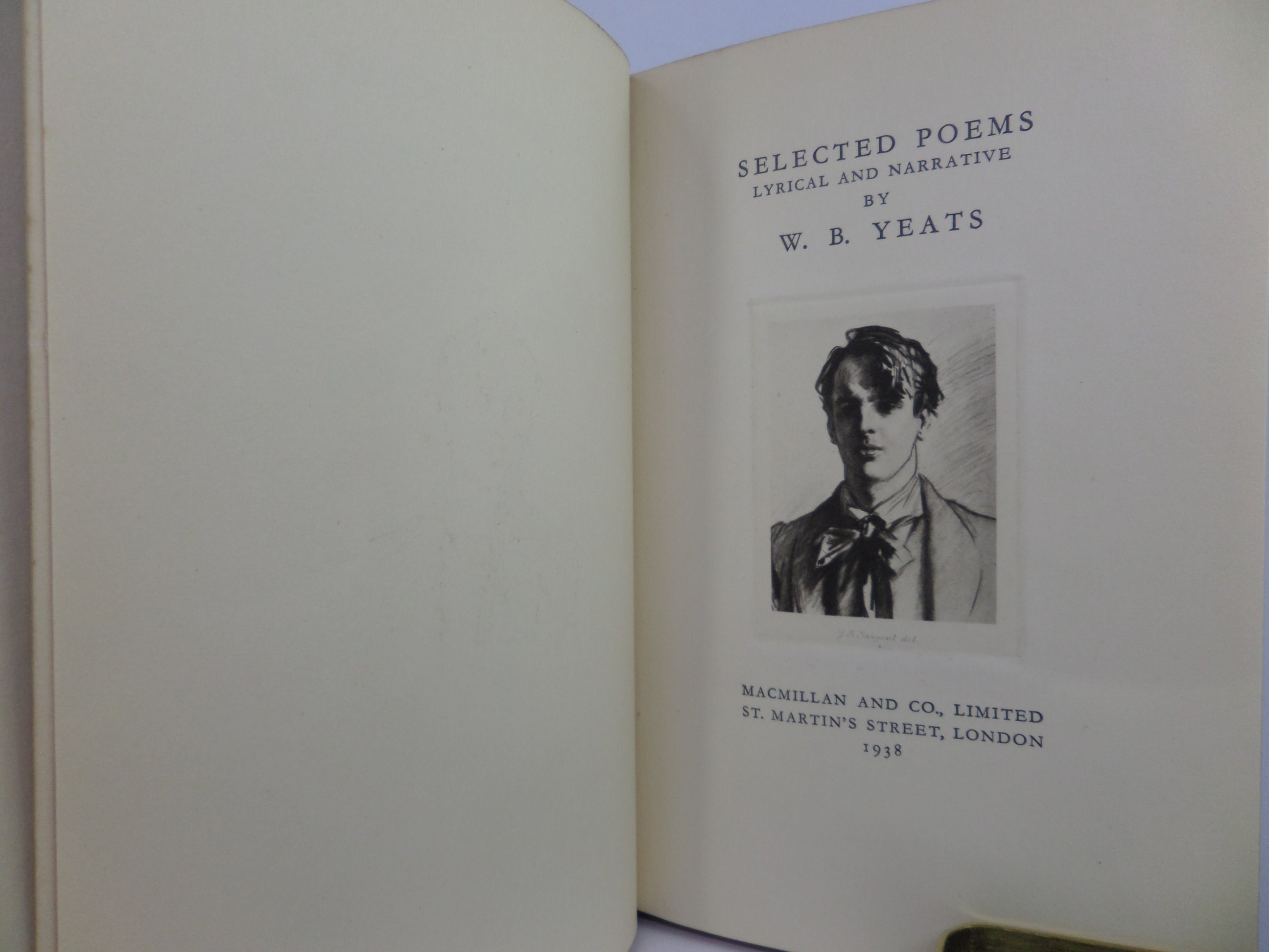 SELECTED POEMS: LYRICAL AND NARRATIVE BY W. B. YEATS 1938