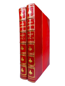ANNA KARENINA BY LEO TOLSTOY 1901 FINELY BOUND IN TWO VOLUMES BY BAYNTUN RIVIERE