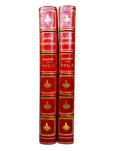 ANNA KARENINA BY LEO TOLSTOY 1901 FINELY BOUND IN TWO VOLUMES BY BAYNTUN RIVIERE