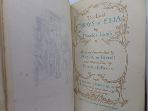 THE ESSAYS OF ELIA & THE LAST ESSAYS OF ELIA 1906-09 CHARLES LAMB, FINE BINDINGS