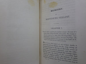 MEMOIRS OF BENVENUTO CELLINI 1823 THIRD EDITION LEATHER BOUND IN TWO VOLUMES