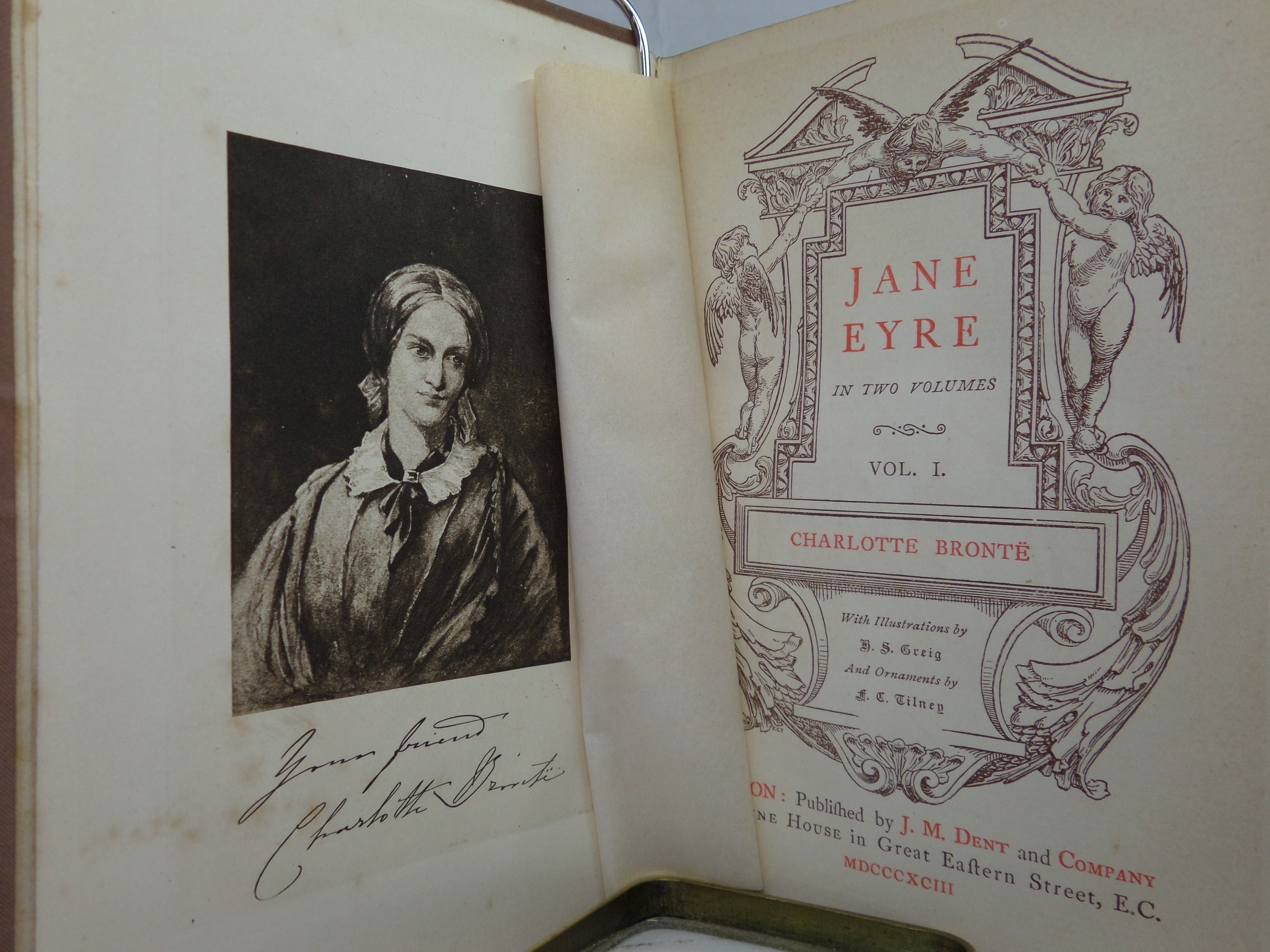 JANE EYRE BY CHARLOTTE BRONTE 1893 IN TWO VOLUMES, ILLUSTRATED HARDBACKS