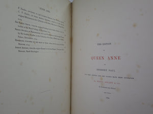 QUEEN ANNE BY HERBERT PAUL 1906 FINE BINDING BY HENRY SOTHERAN