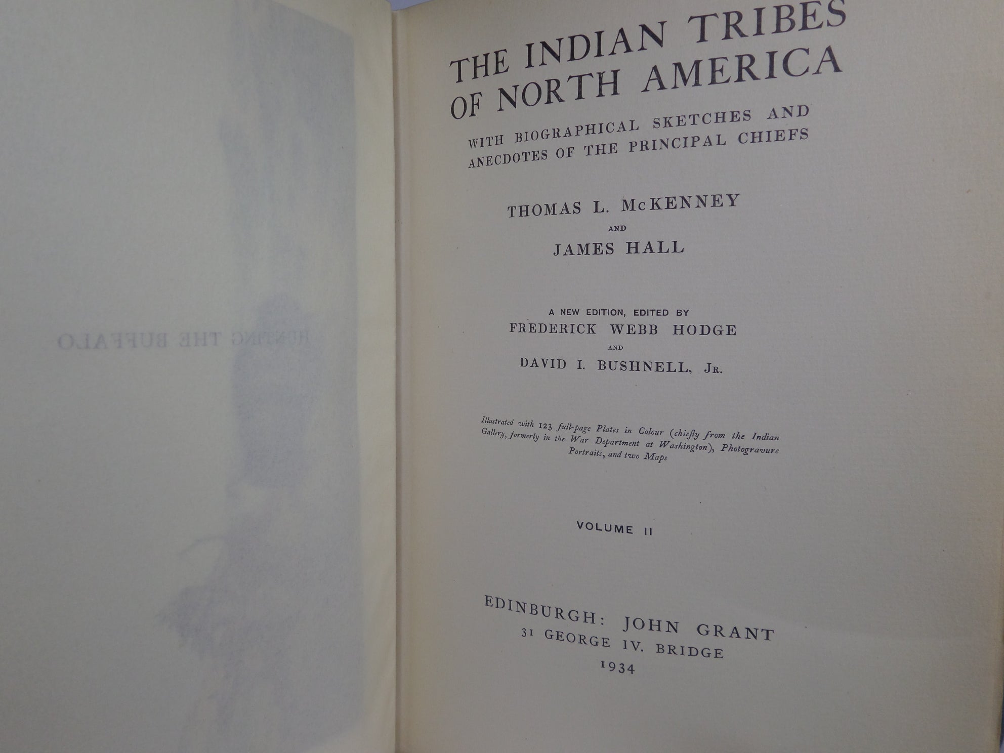 THE INDIAN TRIBES OF NORTH AMERICA BY THOMAS MCKENNEY & JAMES HALL 1933-1934