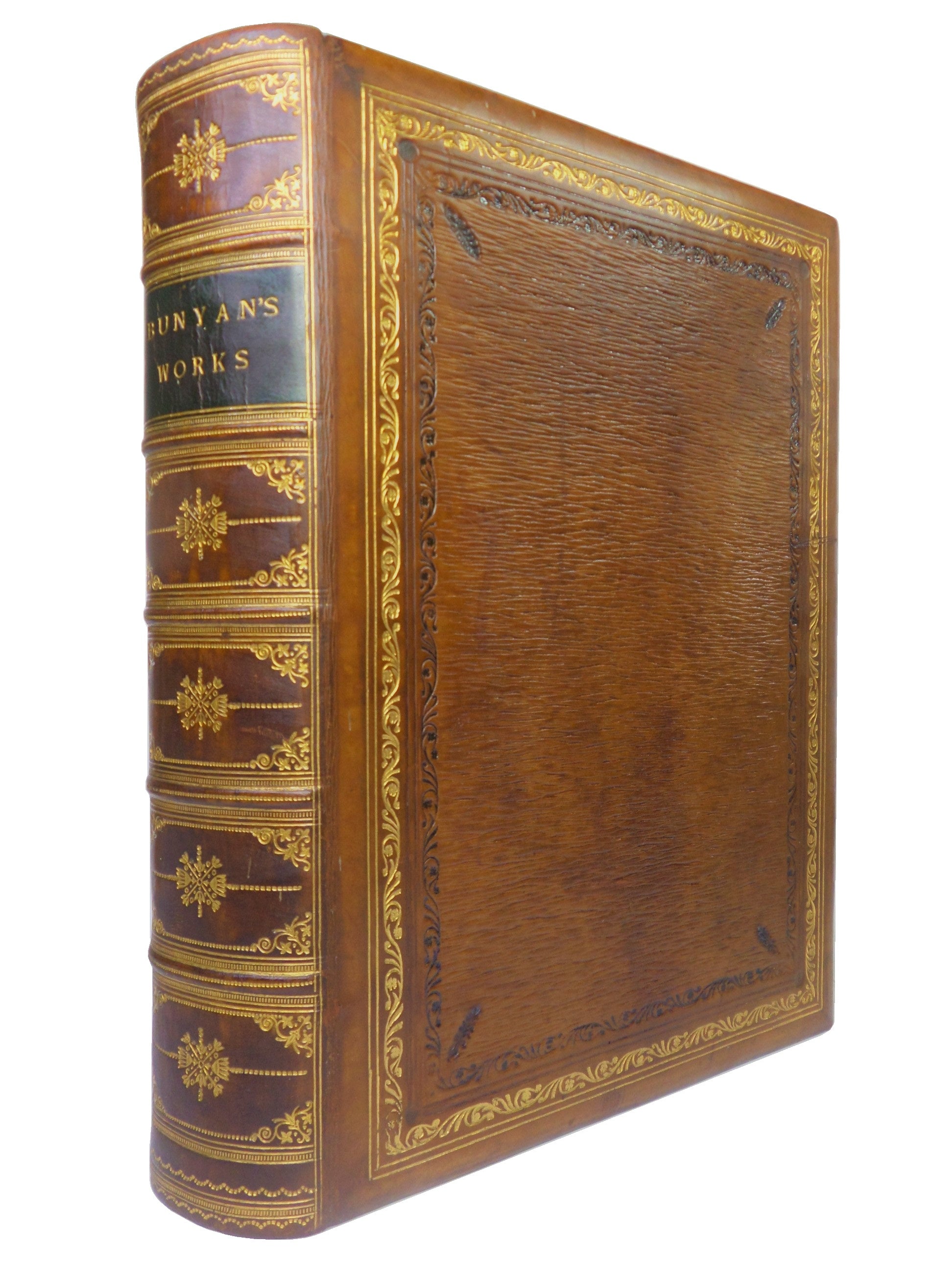 THE PILGRIM'S PROGRESS & THE HOLY WAR BY JOHN BUNYAN CA. 1860 FINE BINDING