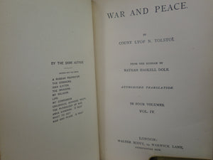 WAR AND PEACE BY LEO TOLSTOY 1889 FIRST UK EDITION, IN FOUR VOLUMES