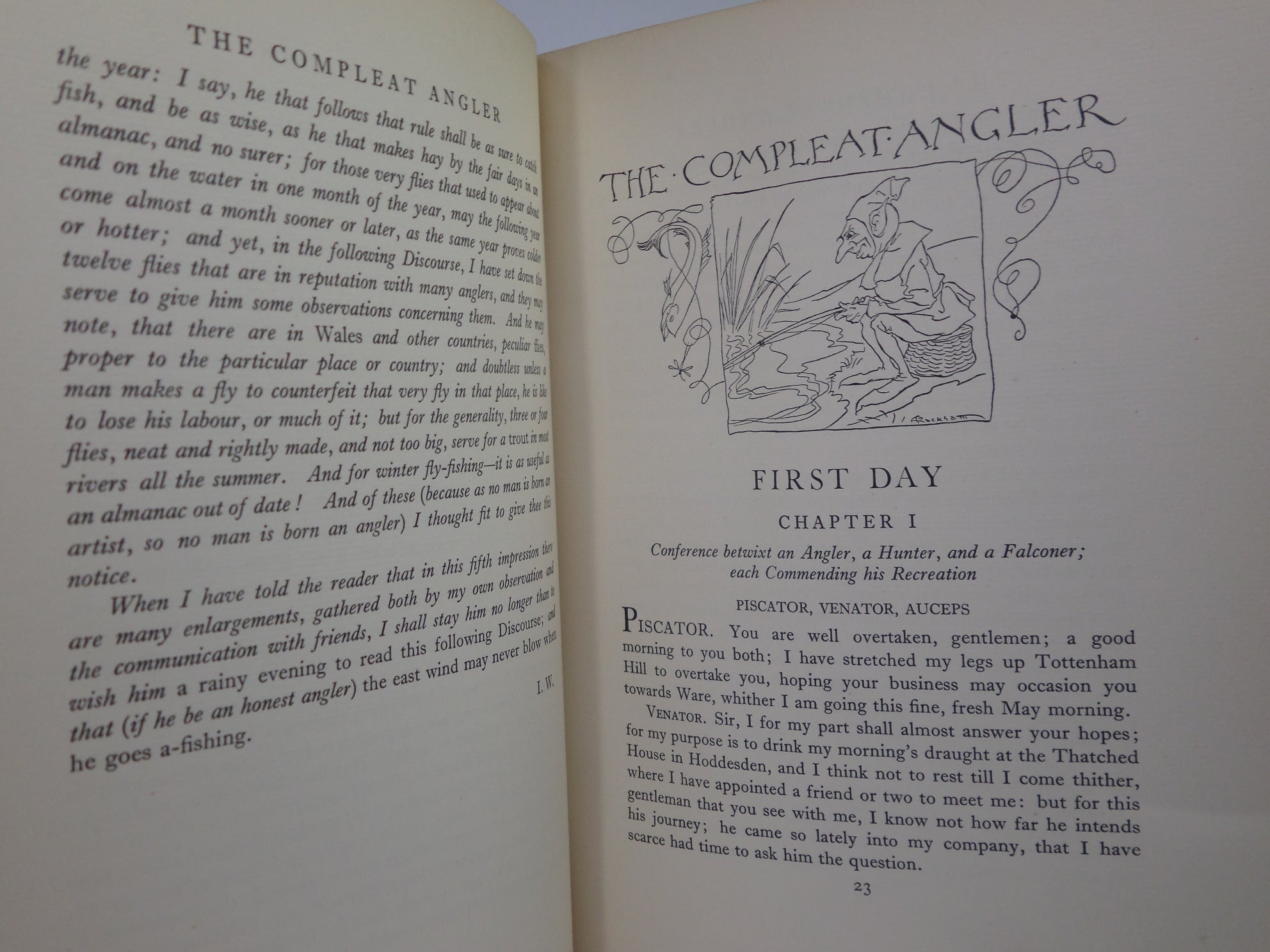 THE COMPLEAT ANGLER BY IZAAK WALTON 1931 ILLUSTRATED BY ARTHUR RACKHAM