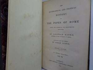THE ECCLESIASTICAL AND POLITICAL HISTORY OF THE POPES OF ROME 1841 LEOPOLD RANKE