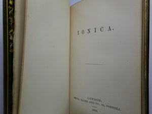 ROGER DE COVERLY FINE BINDING - IONICA I & II BY WILLIAM JOHNSON CORY 1858-1877