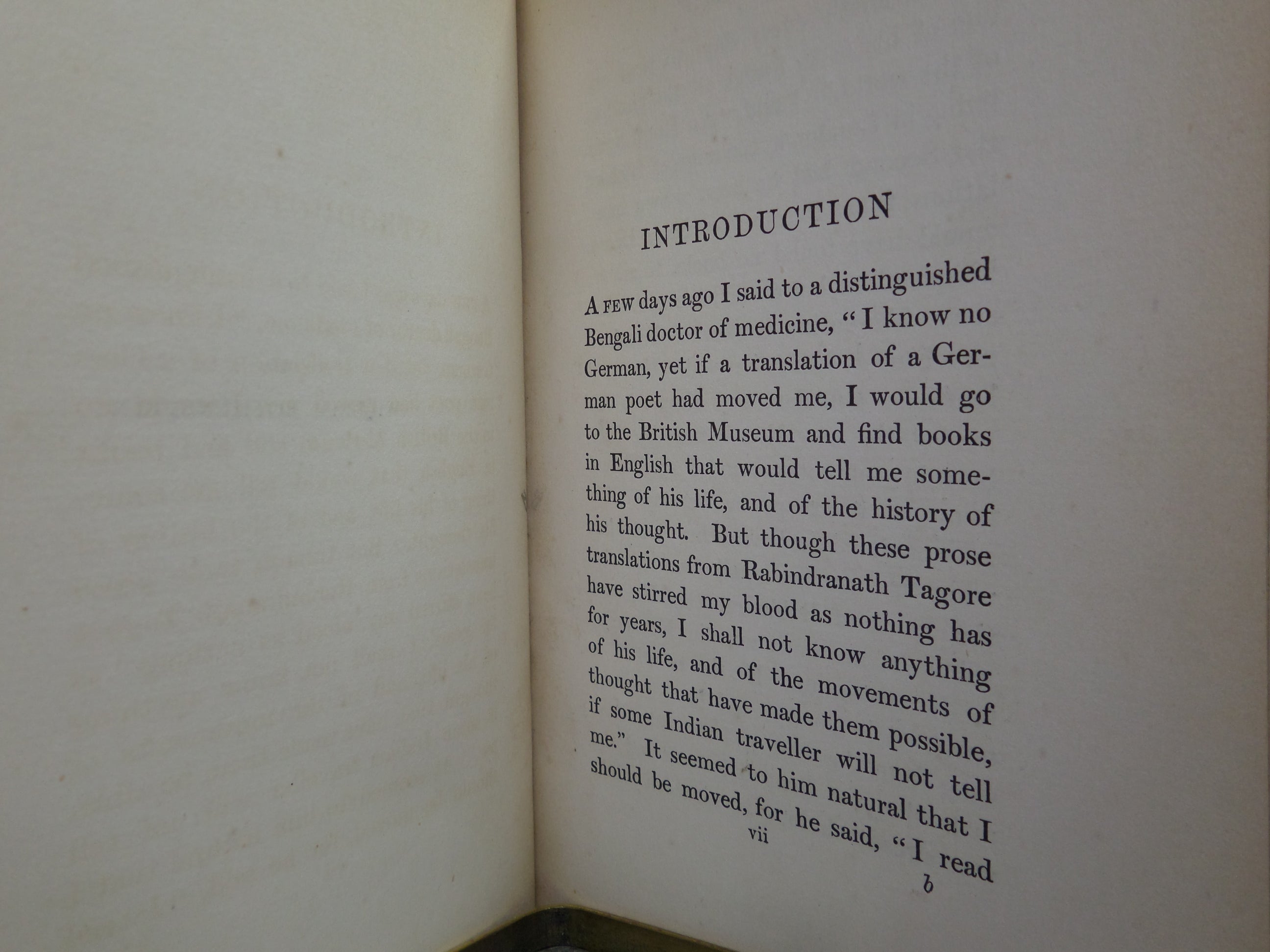 GITANJALI (SONG OFFERINGS) BY RABINDRANATH TAGORE 1914 LEATHER BOUND