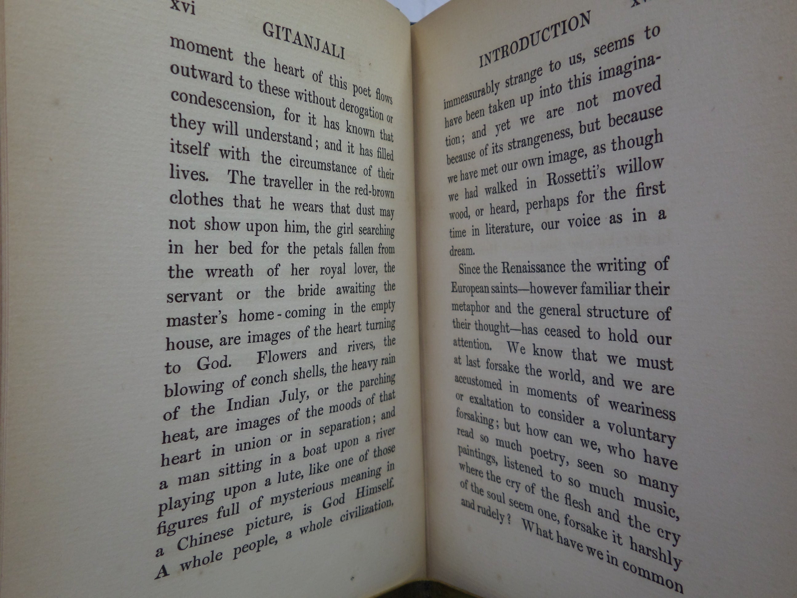 GITANJALI (SONG OFFERINGS) BY RABINDRANATH TAGORE 1914 LEATHER BOUND