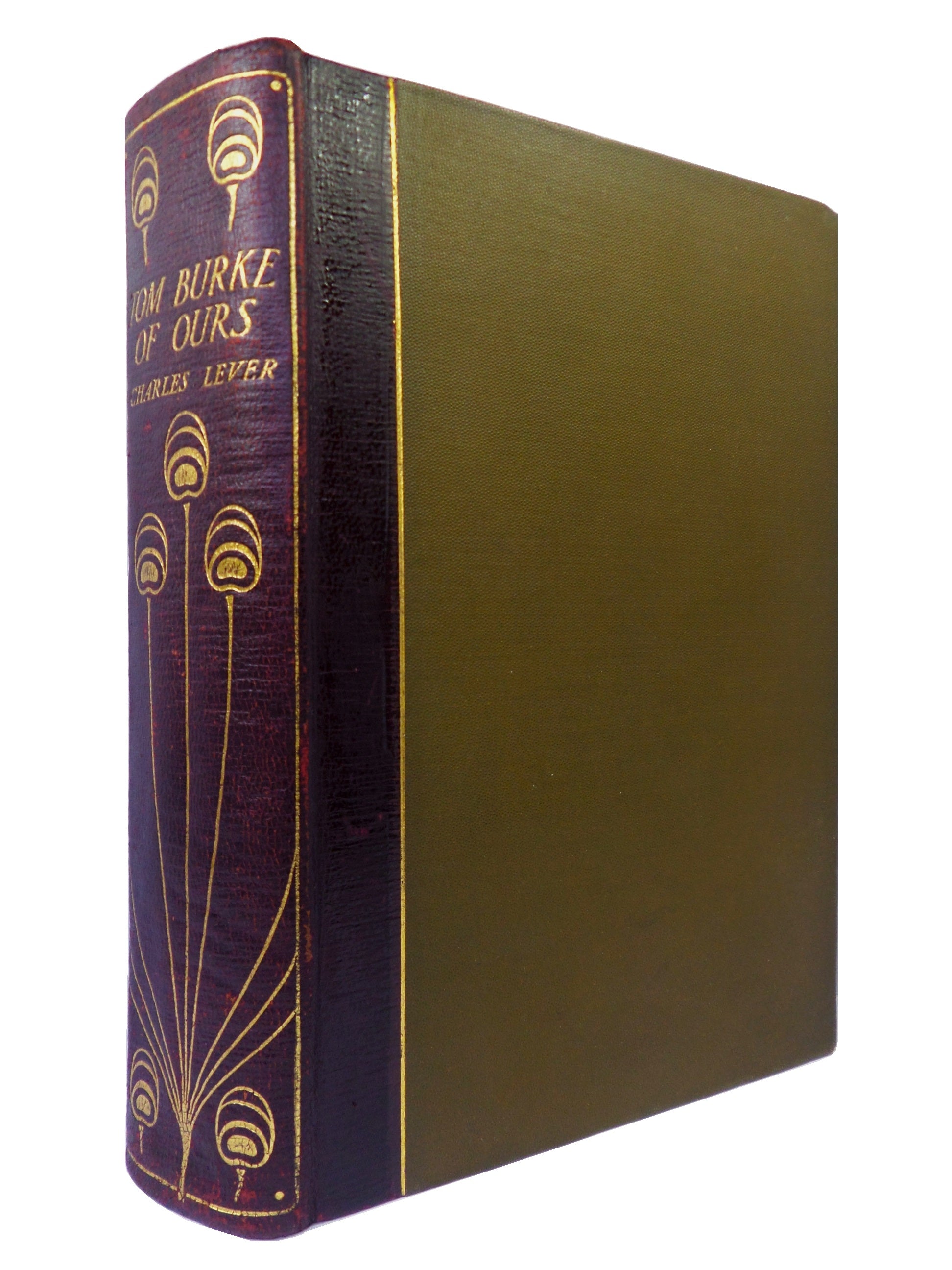 TOM BURKE OF "OURS" BY CHARLES LEVER 1900 DELUXE LEATHER BINDING TALWIN MORRIS