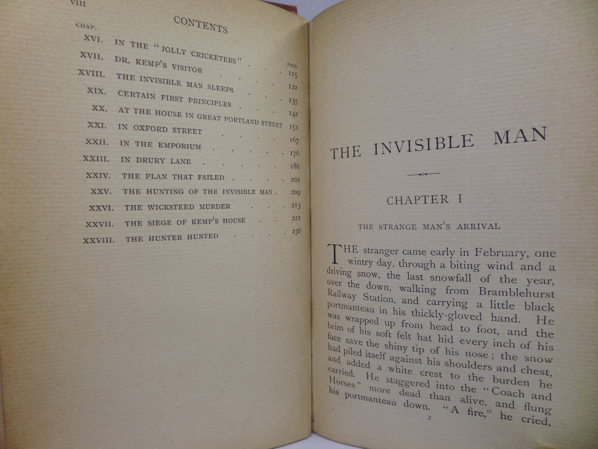 THE INVISIBLE MAN BY H. G. WELLS 1897 FIRST EDITION