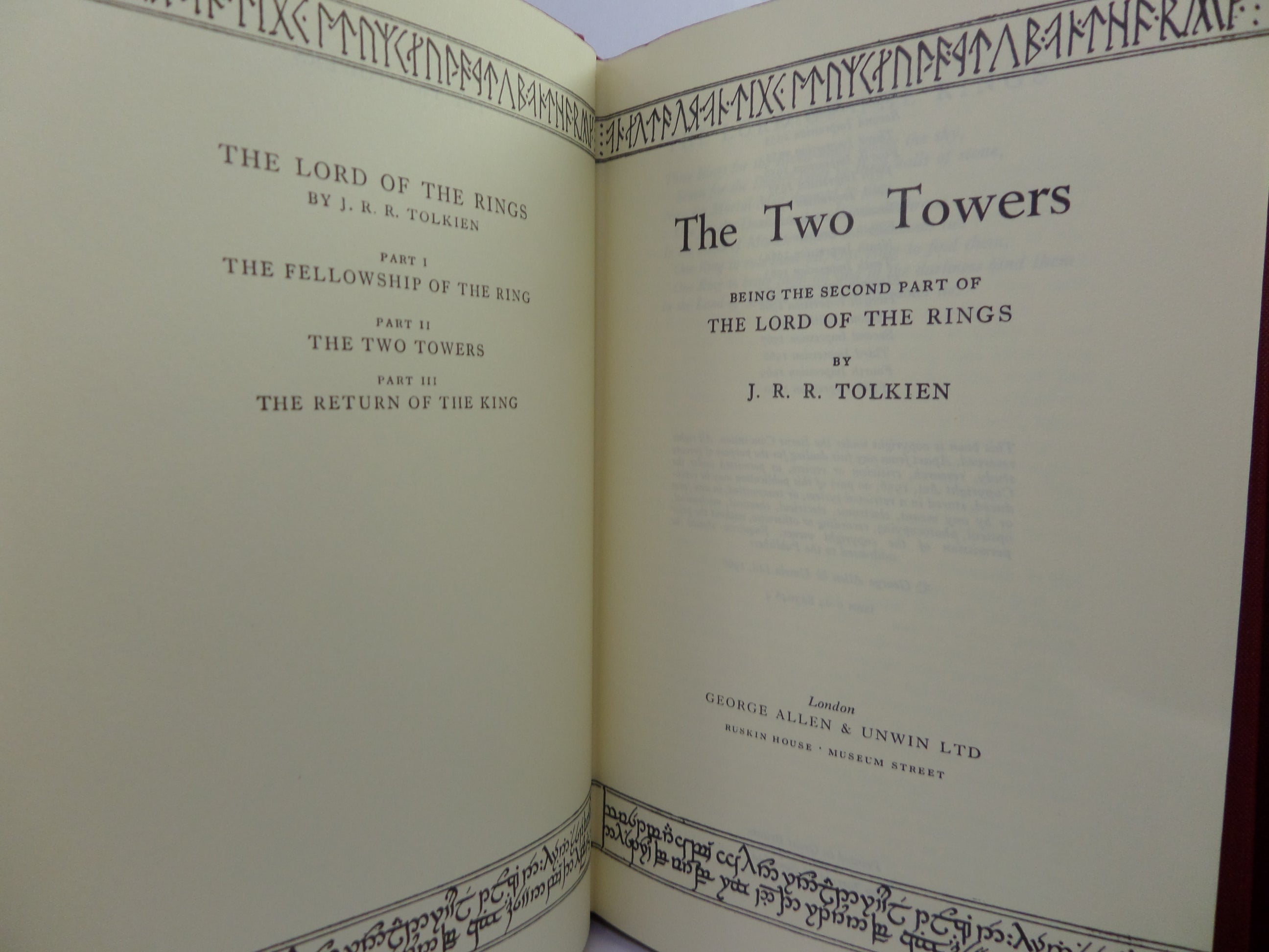 THE LORD OF THE RINGS TRILOGY J.R.R. TOLKIEN 1970 SECOND EDITION SET, FIFTH IMPRESSIONS
