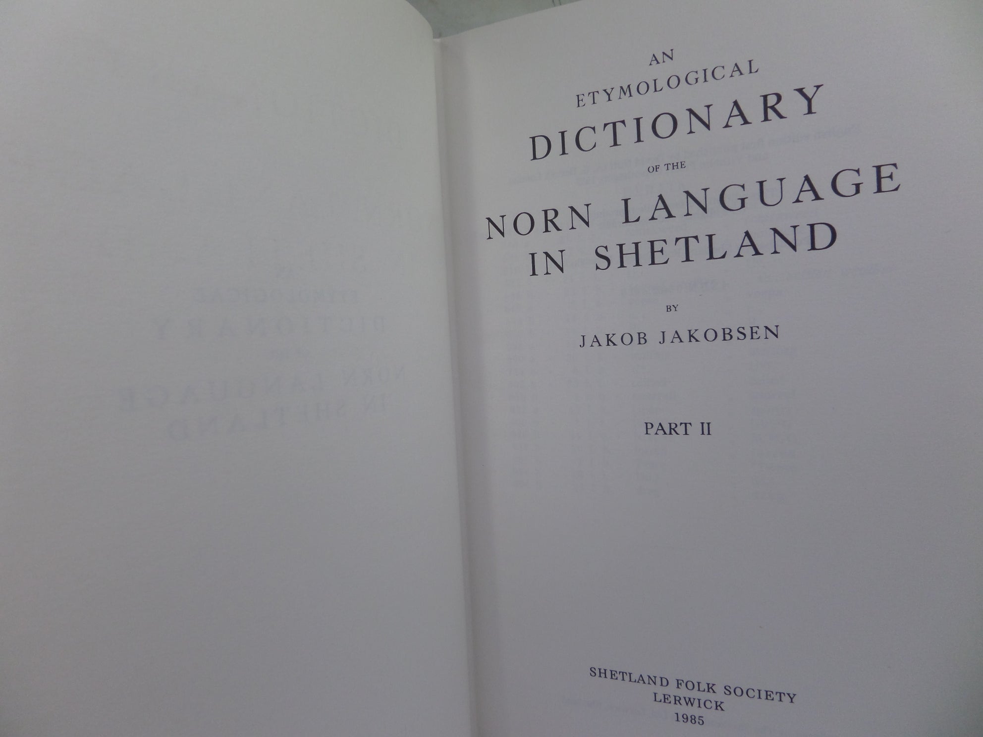 AN ETYMOLOGICAL DICTIONARY OF THE NORN LANGUAGE IN SHETLAND 1985 JAKOB JAKOBSEN