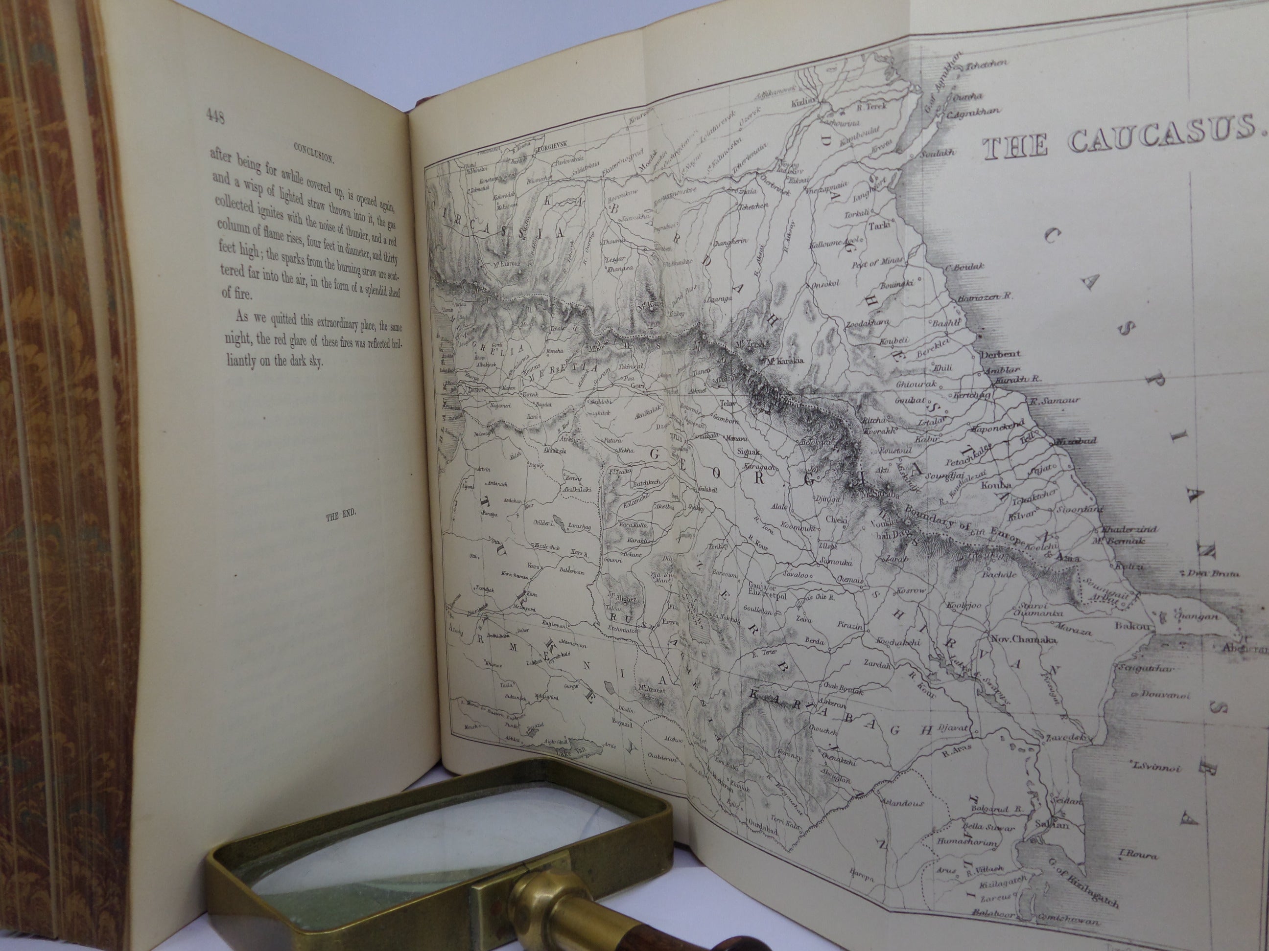 TRANSCAUCASIA BY BARON VON HAXTHAUSEN 1854 FIRST EDITION, LEATHER-BOUND Sketches of Nations & Races Between Black & Caspian Sea