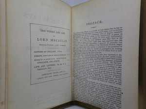 LORD MACAULAY'S ESSAYS AND LAYS OF ANCIENT ROME 1914 FINE TREE CALF BINDING