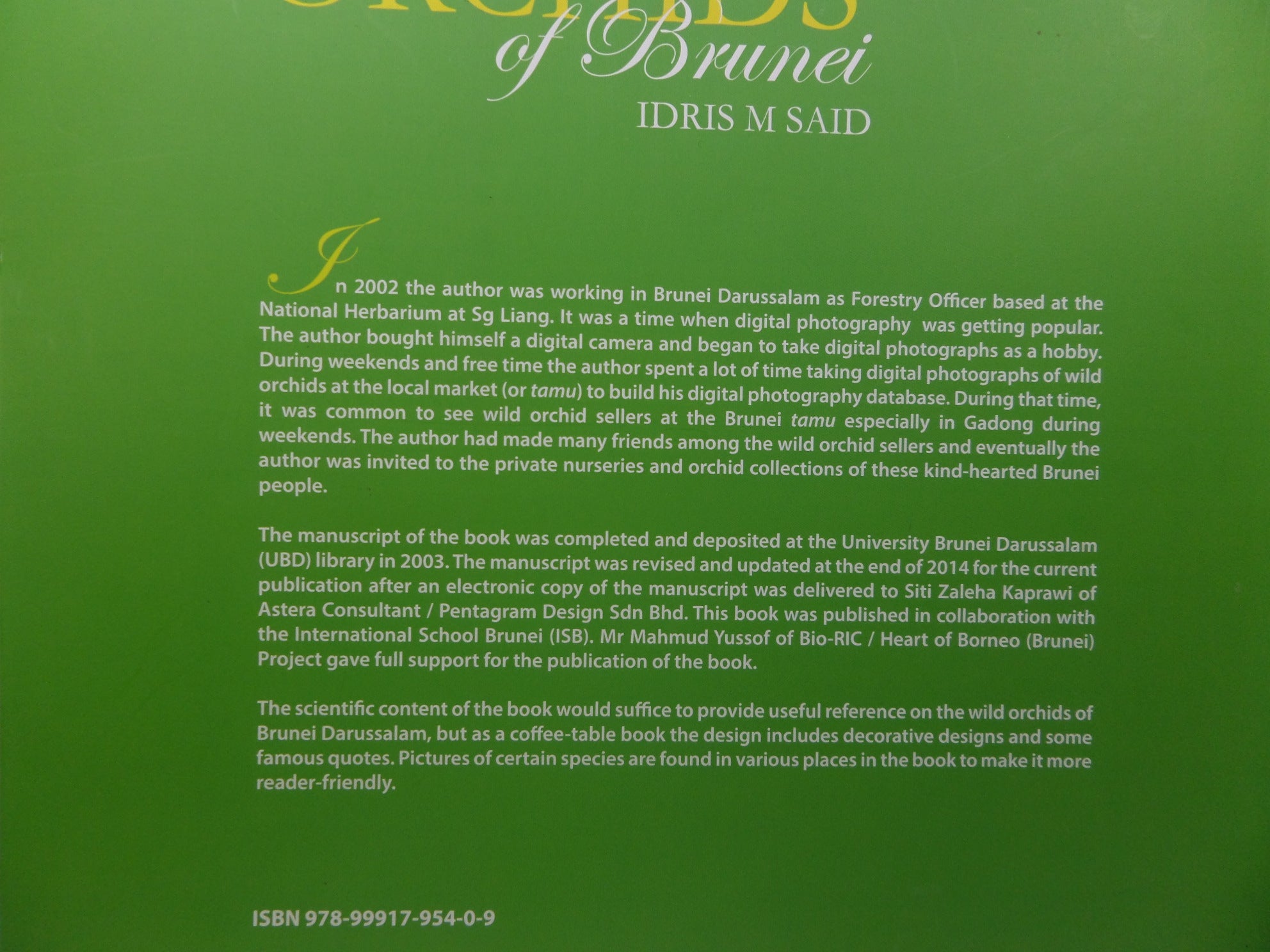 ORCHIDS OF BRUNEI BY IDRIS M. SAID 2015 FIRST EDITION