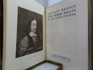 RELIGIO MEDICI & OTHER ESSAYS BY SIR THOMAS BROWNE 1910 ARTS & CRAFTS FINE BINDING