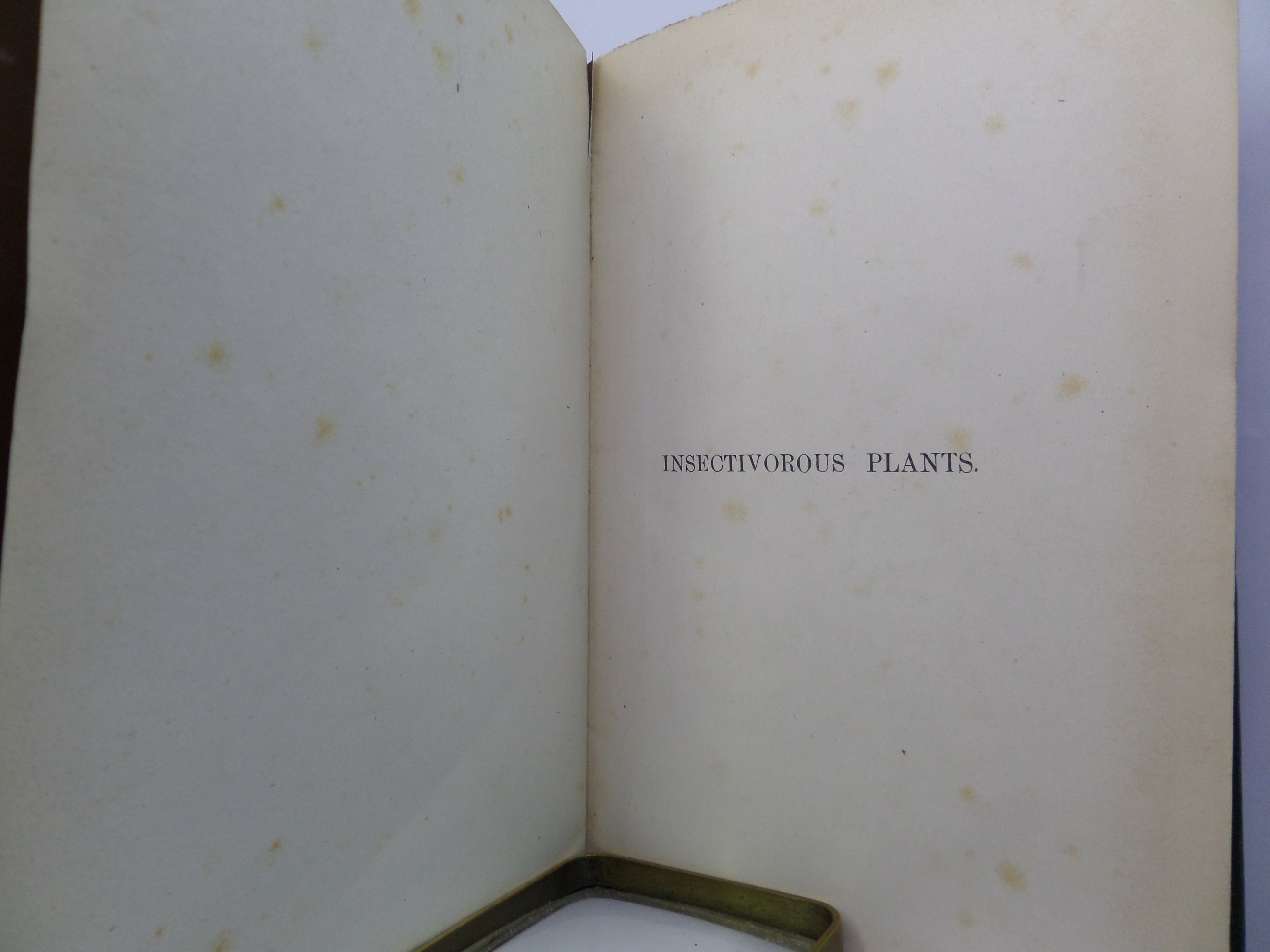 INSECTIVOROUS PLANTS BY CHARLES DARWIN 1875 SECOND THOUSAND