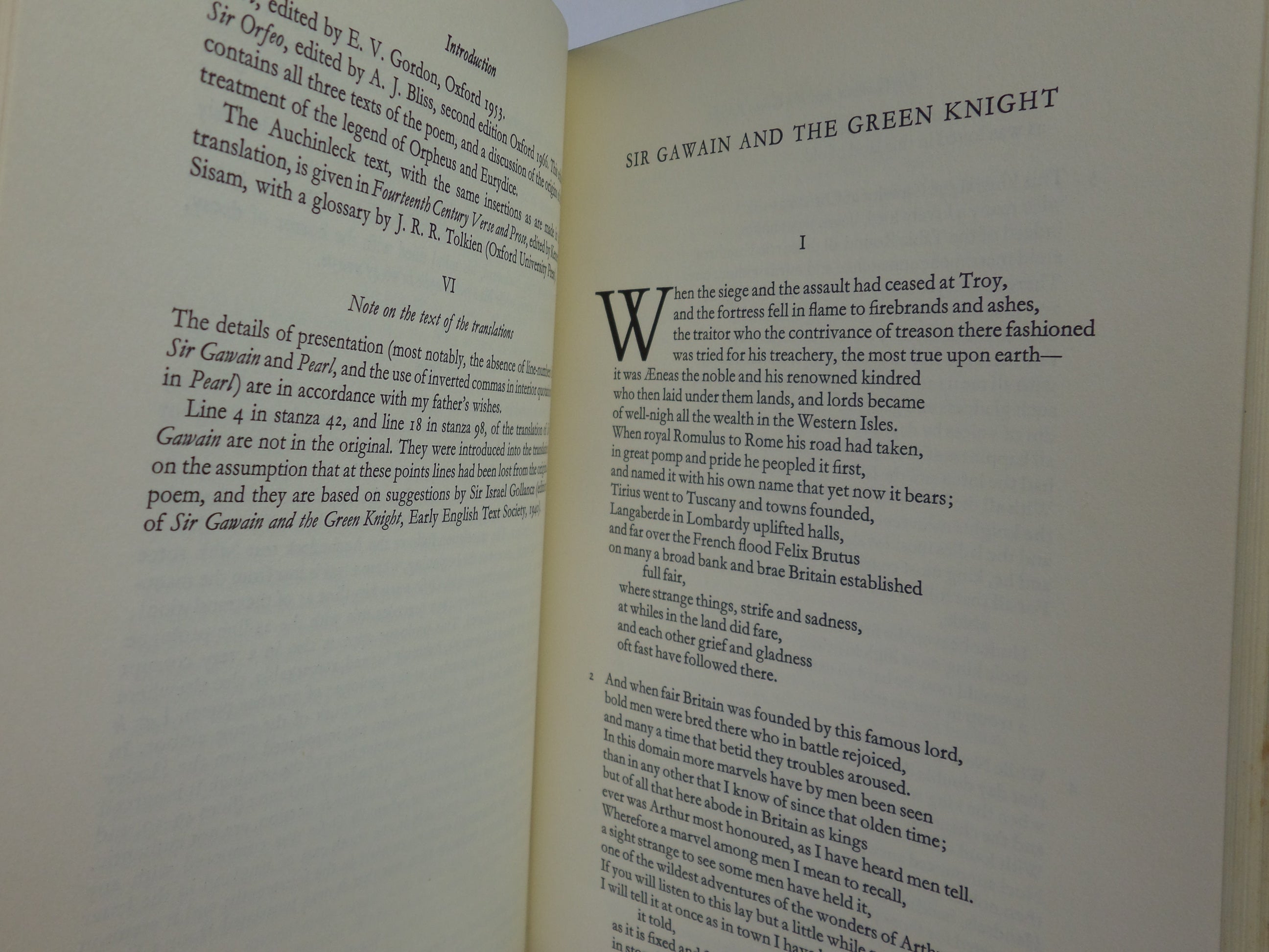 SIR GAWAIN AND THE GREEN KNIGHT BY J.R.R. TOLKIEN 1975 FIRST EDITION