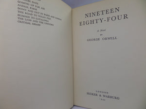 NINETEEN EIGHTY-FOUR BY GEORGE ORWELL 1949 FIRST EDITION