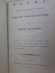 POEMS WHEREIN IT IS ATTEMPTED TO DESCRIBE CERTAIN VIEWS OF NATURE 1790 JOANNA BAILLIE