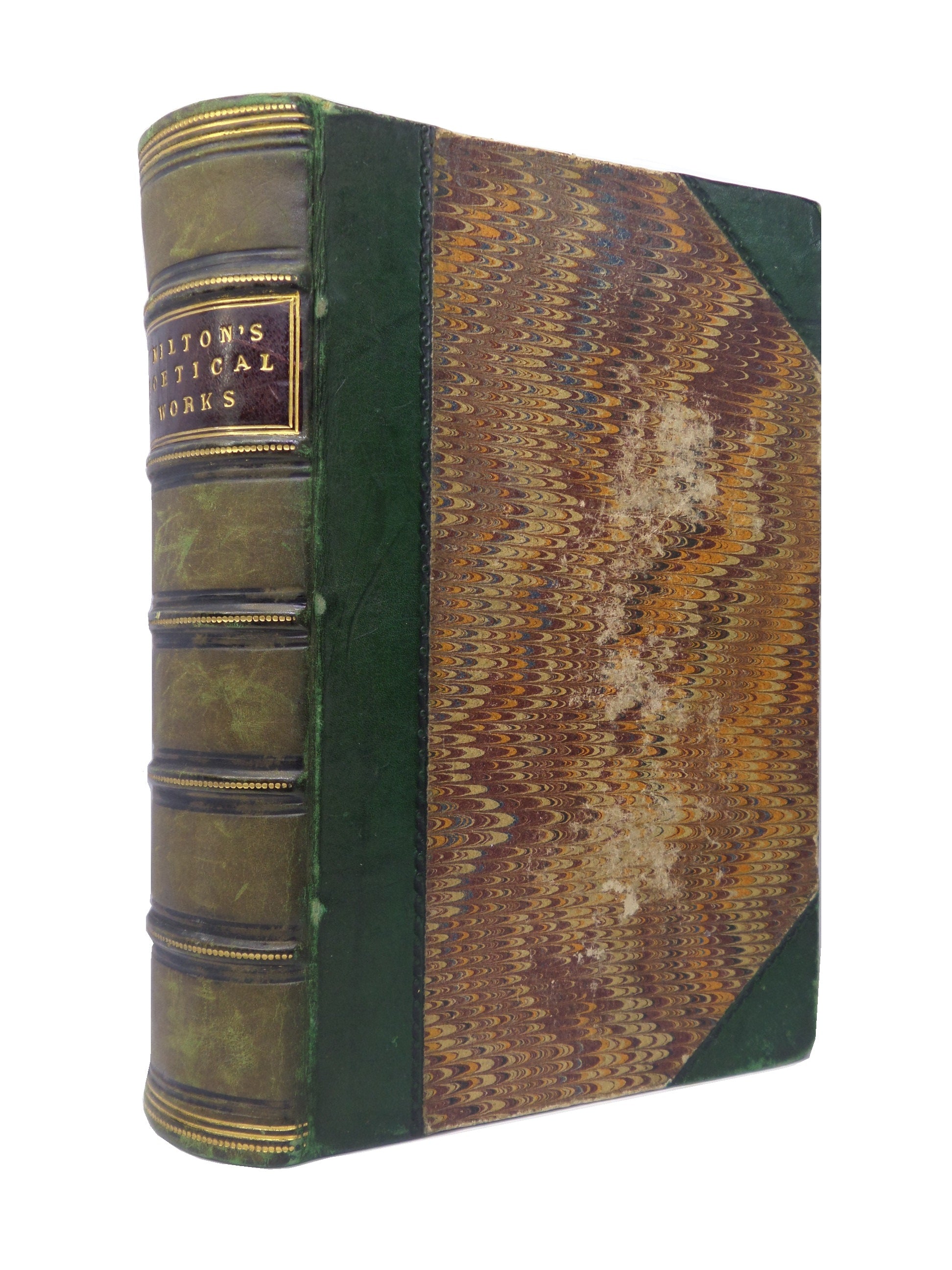 THE POETICAL WORKS OF JOHN MILTON CA.1840 LEATHER-BOUND