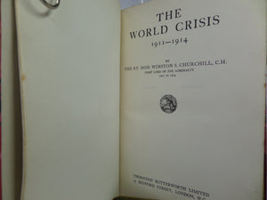 THE WORLD CRISIS 1911-1914 WINSTON CHURCHILL 1923 FIRST EDITION, FINE BINDING