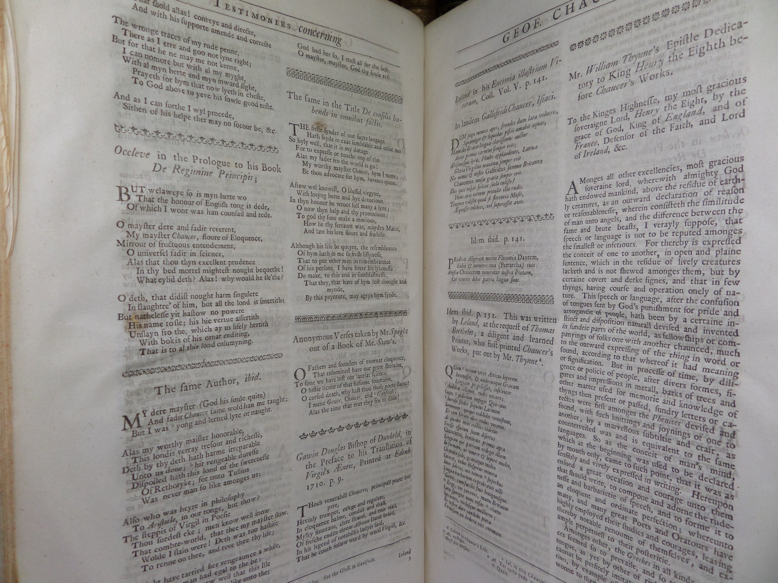 THE WORKS OF GEOFFREY CHAUCER 1721 JOHN URRY FOLIO EDITION