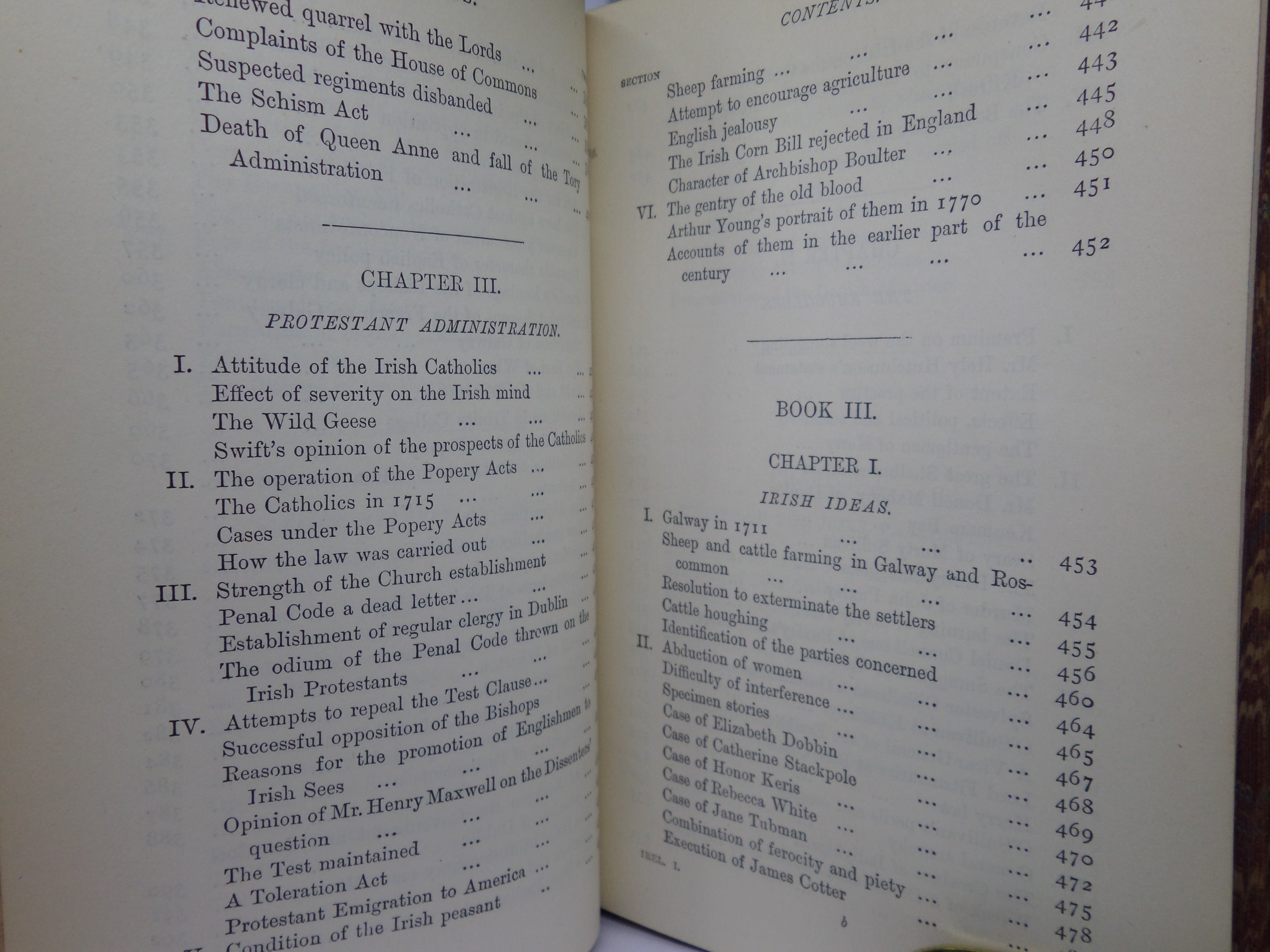 THE ENGLISH IN IRELAND IN THE 18TH CENTURY BY JAMES FROUDE 1887 LEATHER BOUND