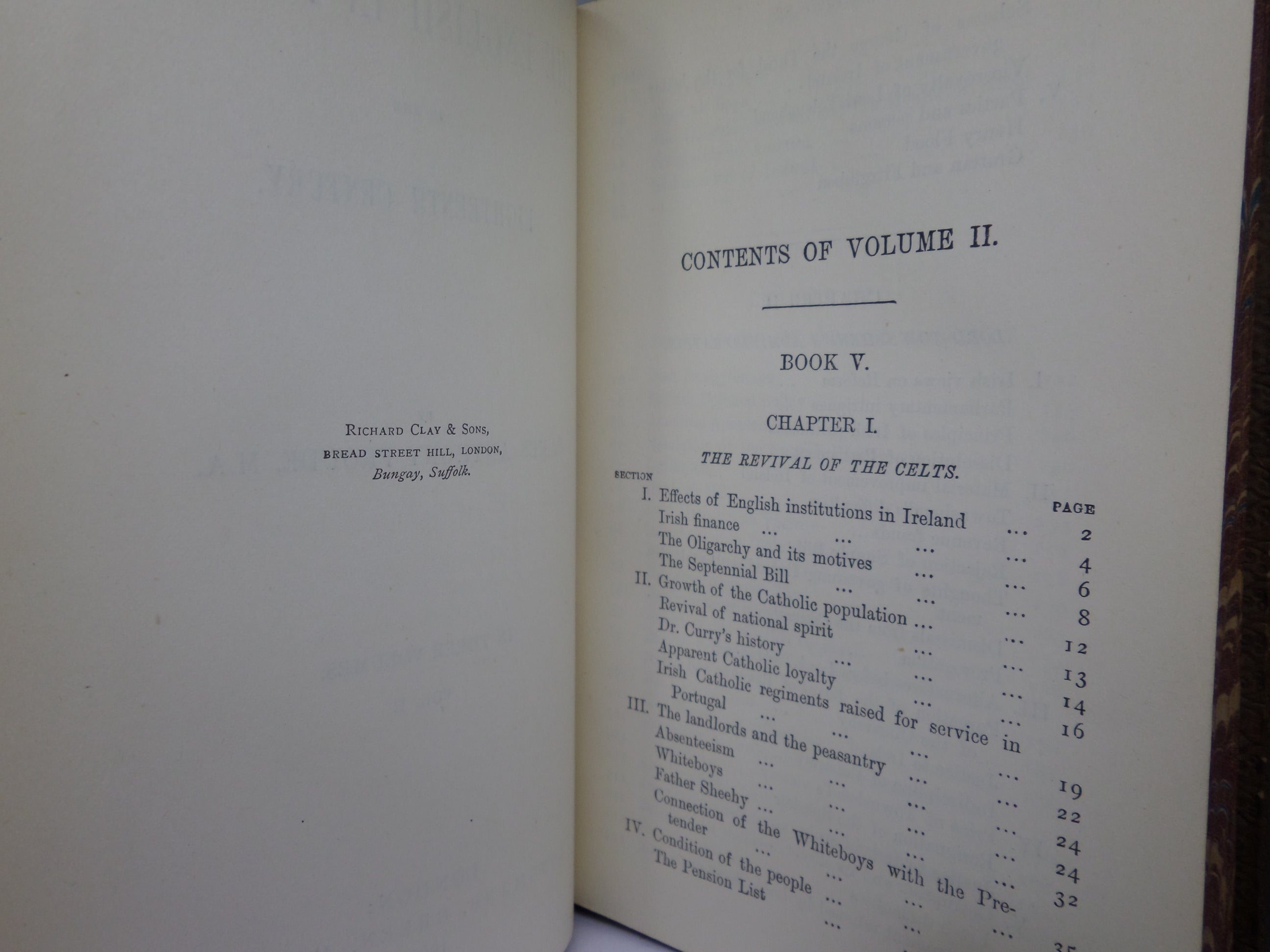 THE ENGLISH IN IRELAND IN THE 18TH CENTURY BY JAMES FROUDE 1887 LEATHER BOUND