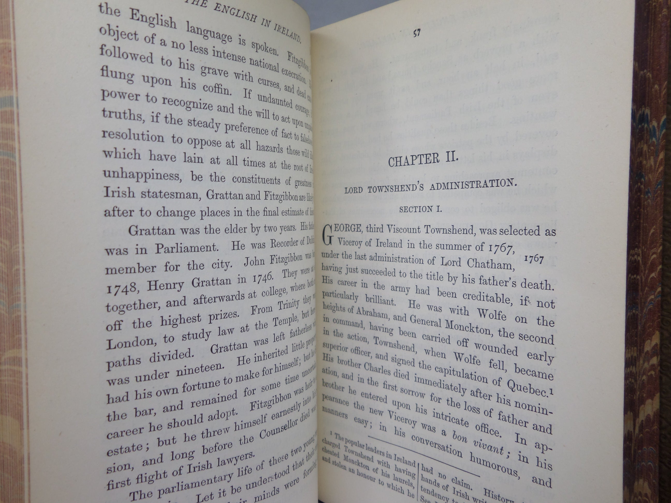 THE ENGLISH IN IRELAND IN THE 18TH CENTURY BY JAMES FROUDE 1887 LEATHER BOUND