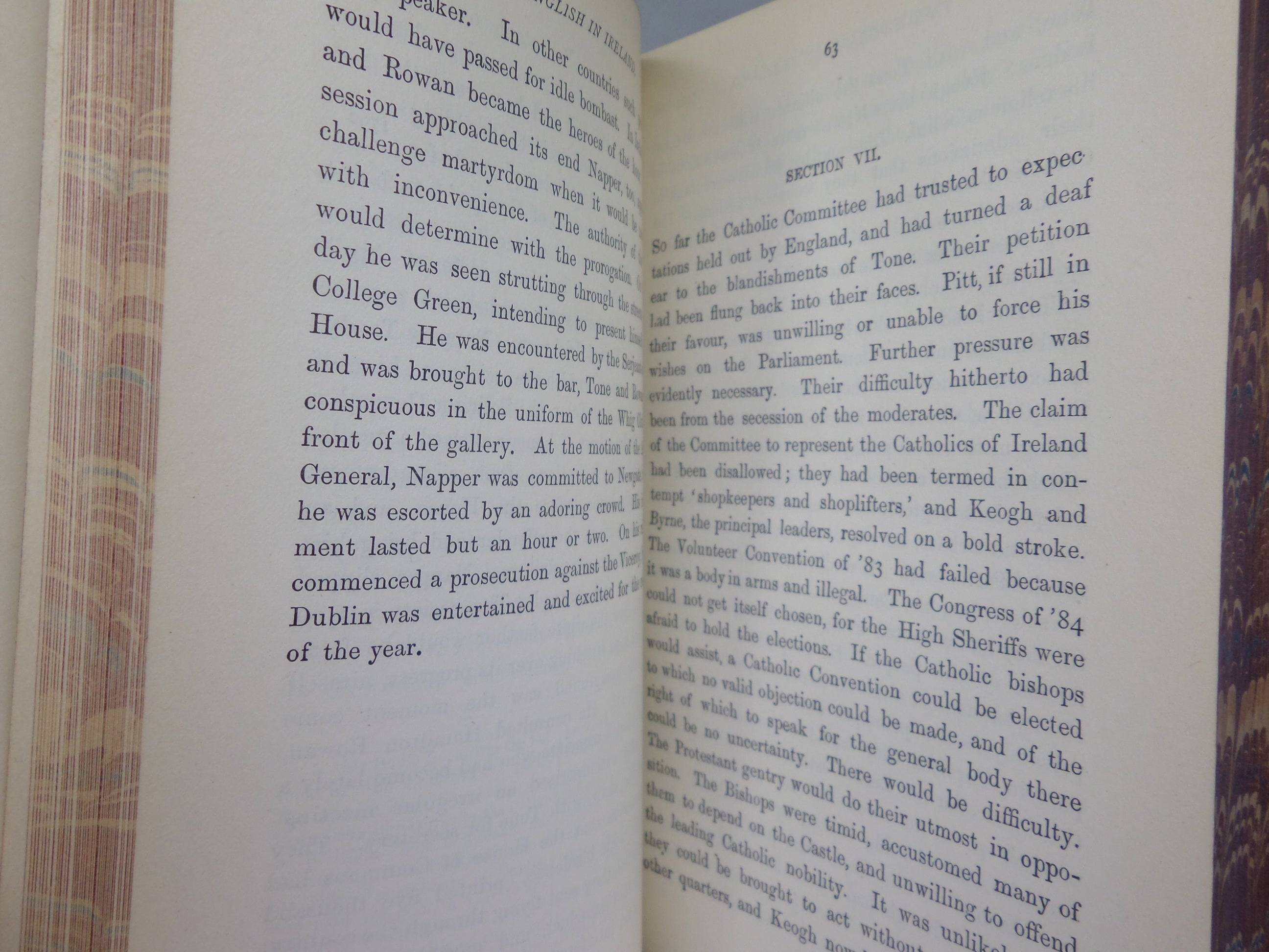 THE ENGLISH IN IRELAND IN THE 18TH CENTURY BY JAMES FROUDE 1887 LEATHER BOUND