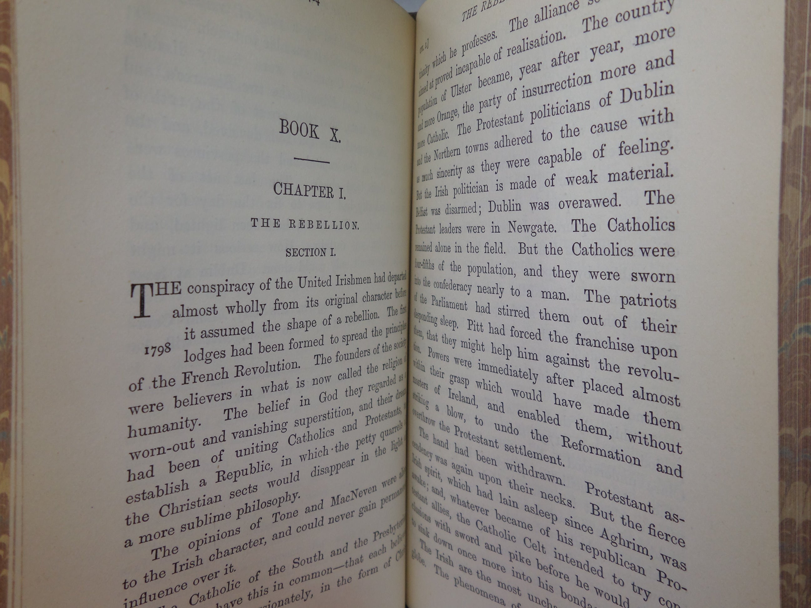 THE ENGLISH IN IRELAND IN THE 18TH CENTURY BY JAMES FROUDE 1887 LEATHER BOUND